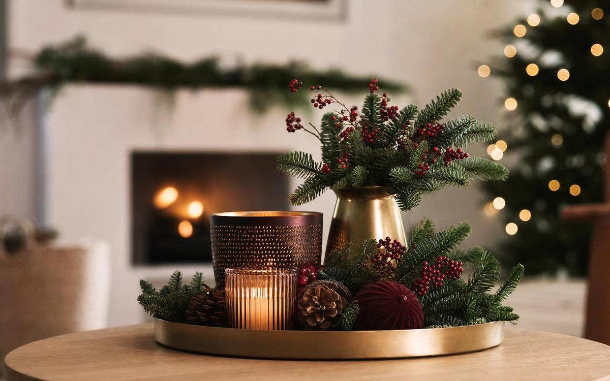 Photorealistic Scandinavian Christmas Decor seasonal decor vignette