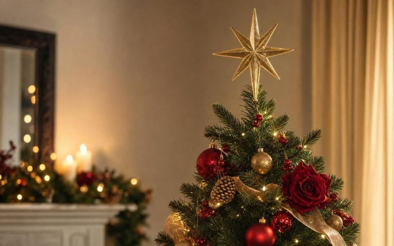 Photorealistic Christmas Tree Toppers seasonal decor vignette