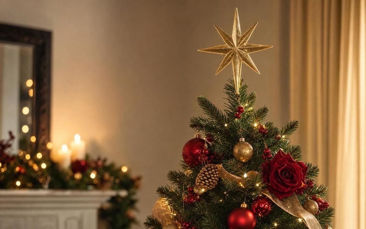 Photorealistic Christmas Tree Toppers seasonal decor vignette