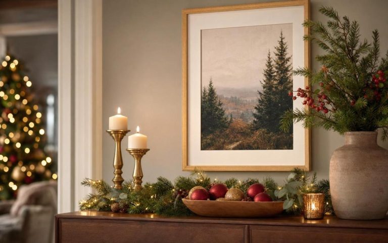 Photorealistic Christmas Wall Decor seasonal decor vignette