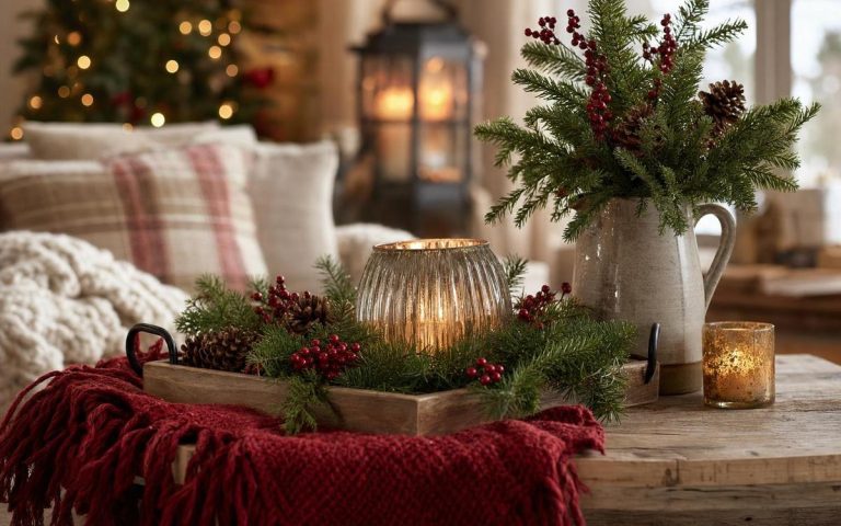 Photorealistic Farmhouse Christmas Decor seasonal decor vignette