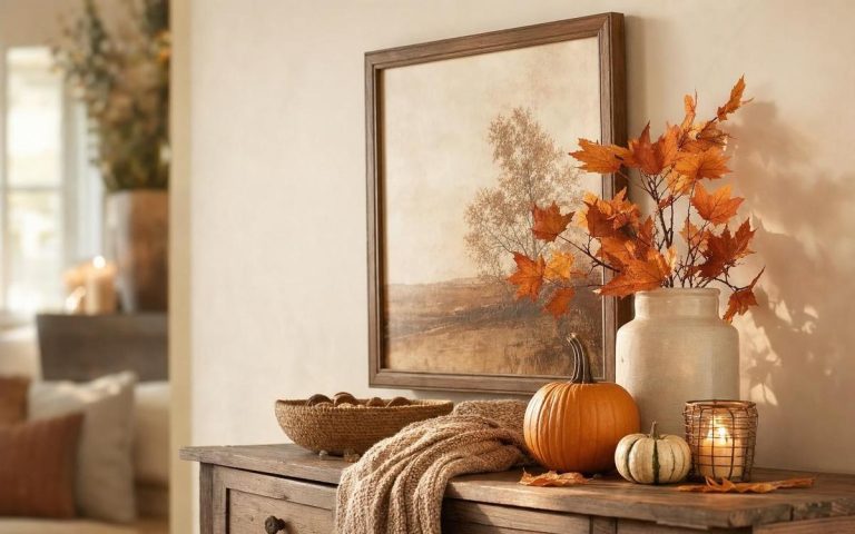 Photorealistic Fall Wall Decor & Hangings seasonal decor vignette