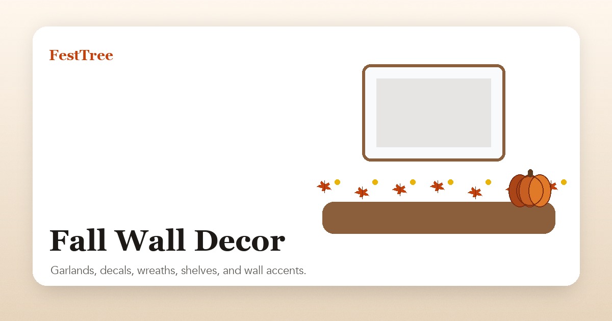 Illustrated fall wall decor scene
