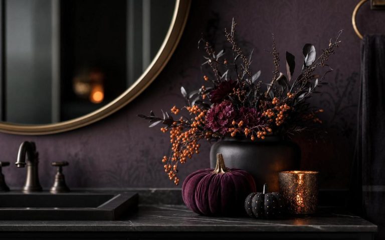 Photorealistic Halloween Bathroom Decor seasonal decor vignette