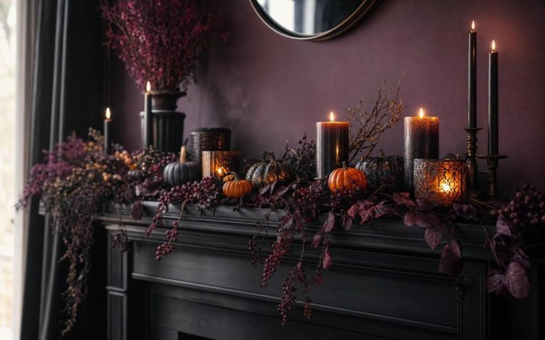 Photorealistic Halloween Mantel Decor seasonal decor vignette