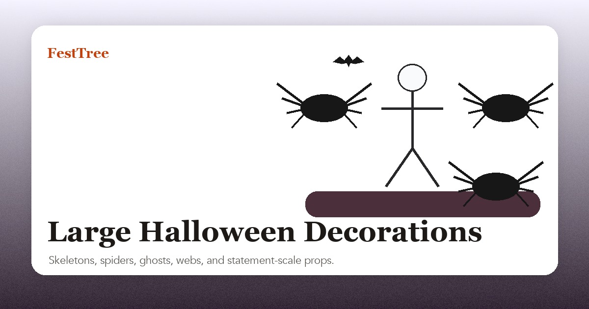 Illustrated large Halloween decorations scene